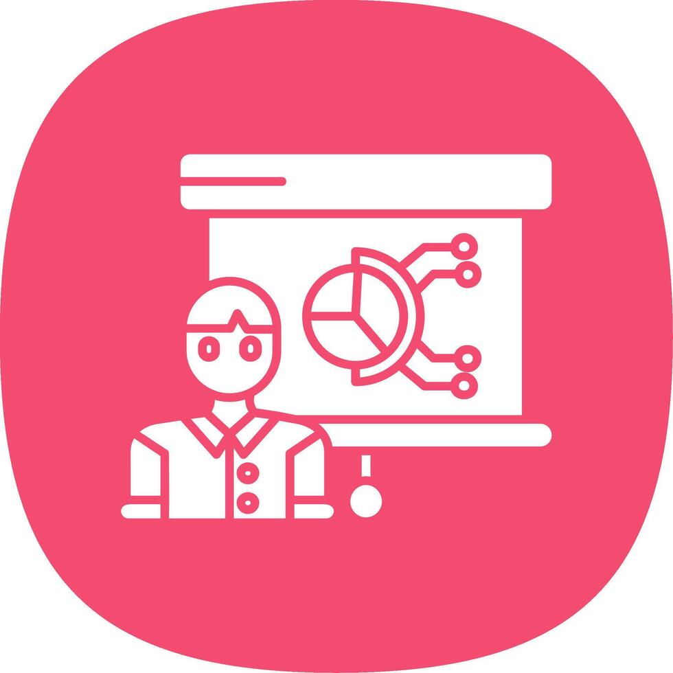 Presentation Glyph Curve Icon vector