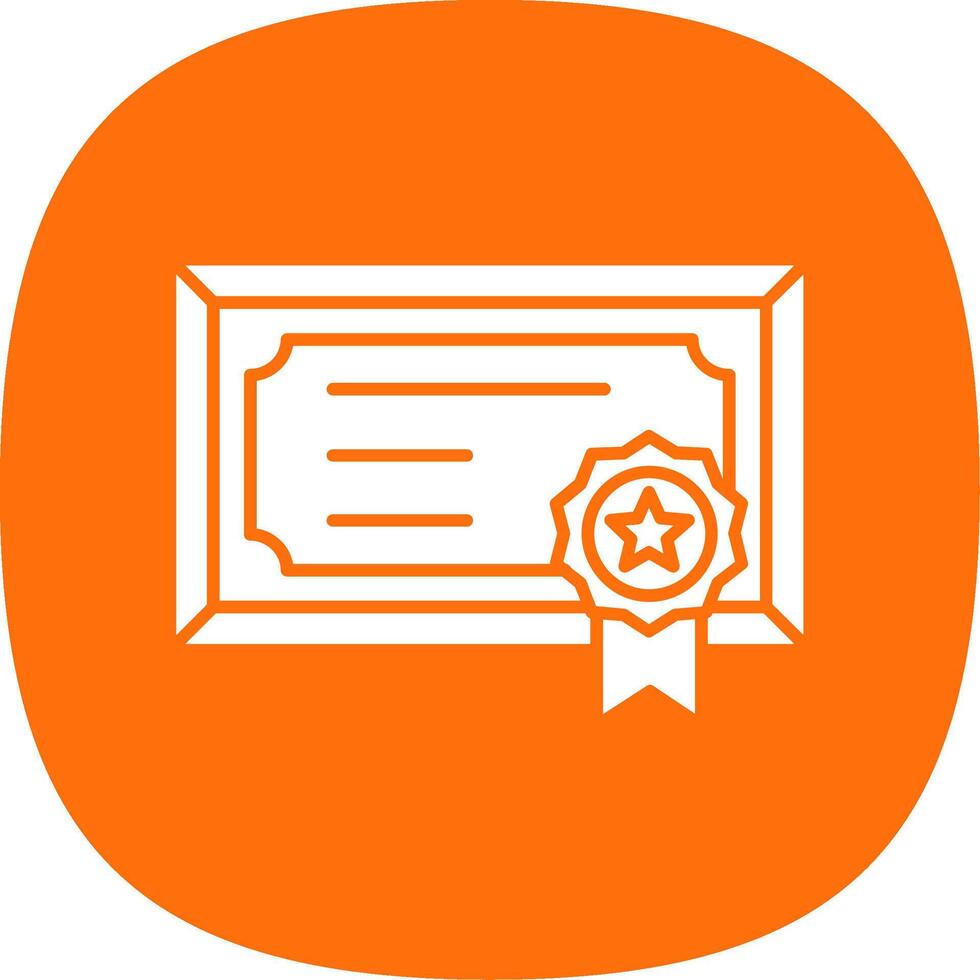 Certificate Glyph Curve Icon vector