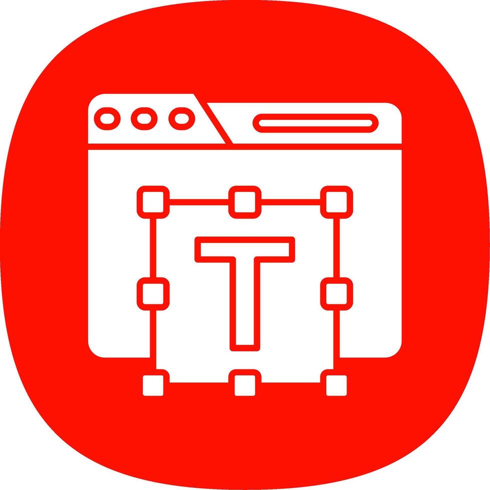 Typography Glyph Curve Icon vector