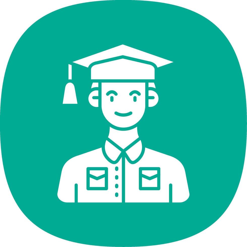 Student Glyph Curve Icon vector