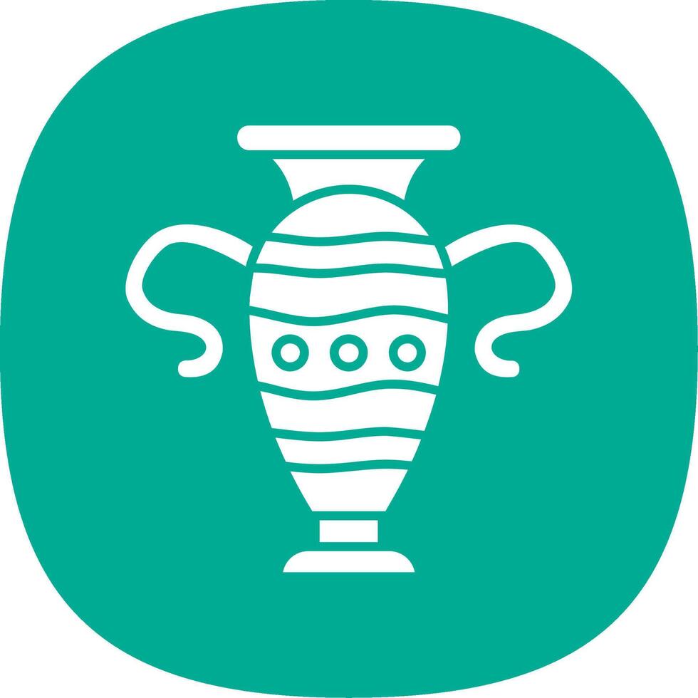 Vase Glyph Curve Icon vector