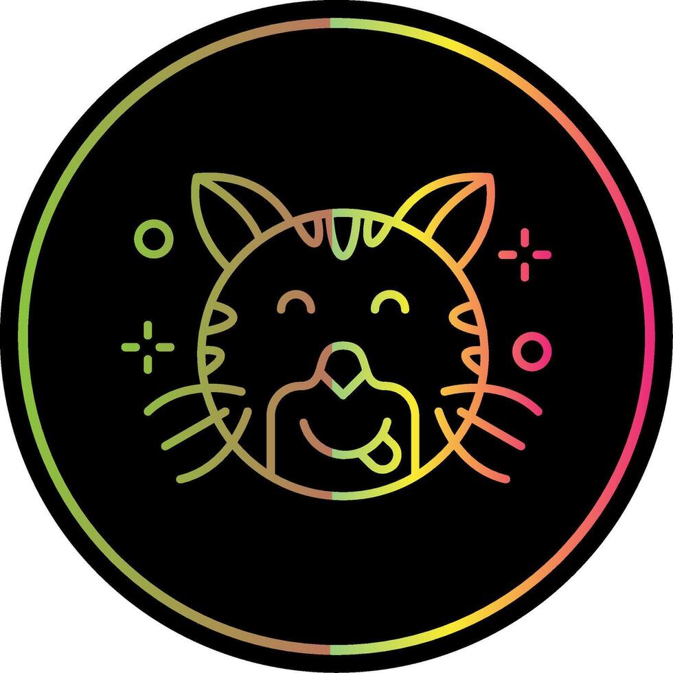Tongue Line Gradient Due Color Icon vector