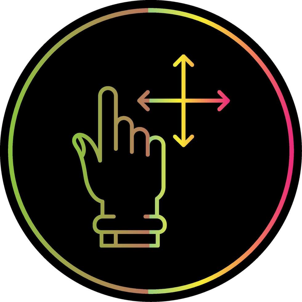 Move Line Gradient Due Color Icon vector