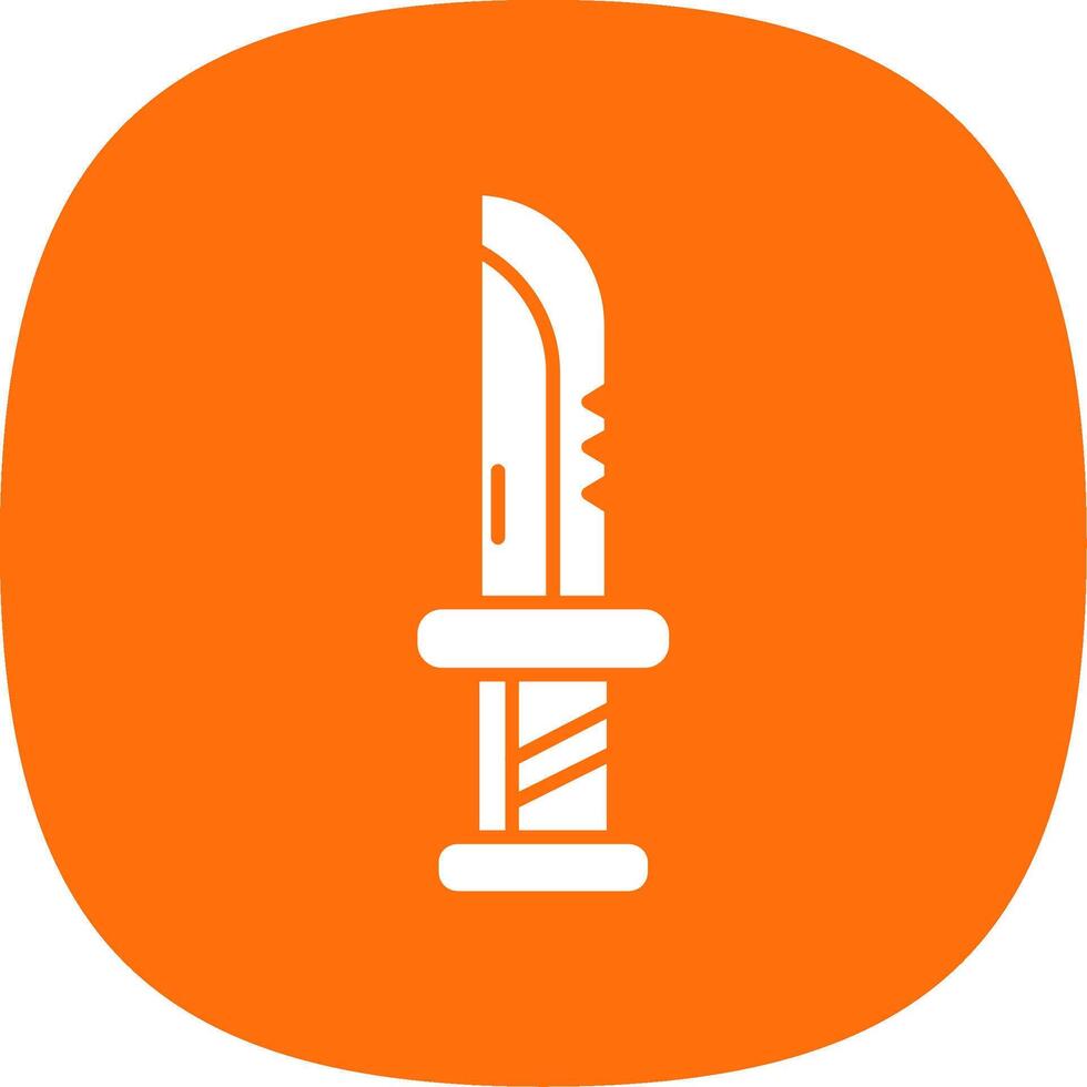 Dagger Glyph Curve Icon vector