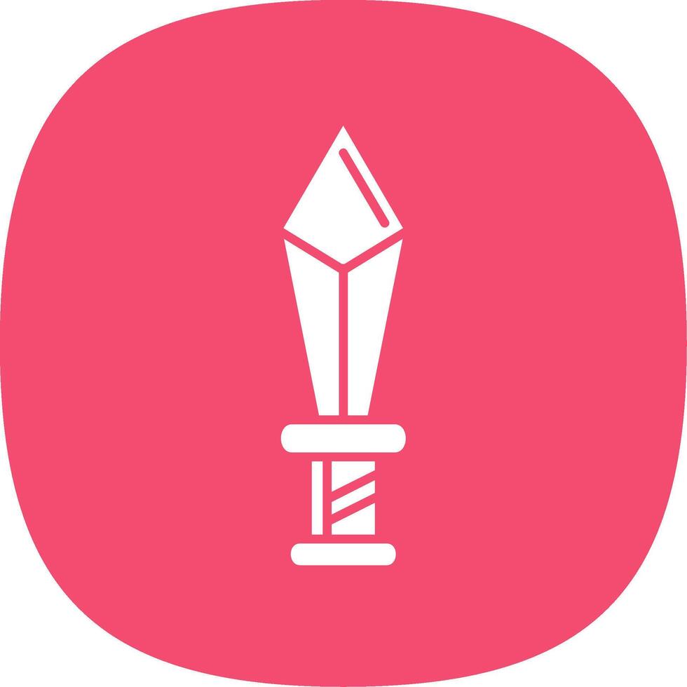 Dagger Glyph Curve Icon vector
