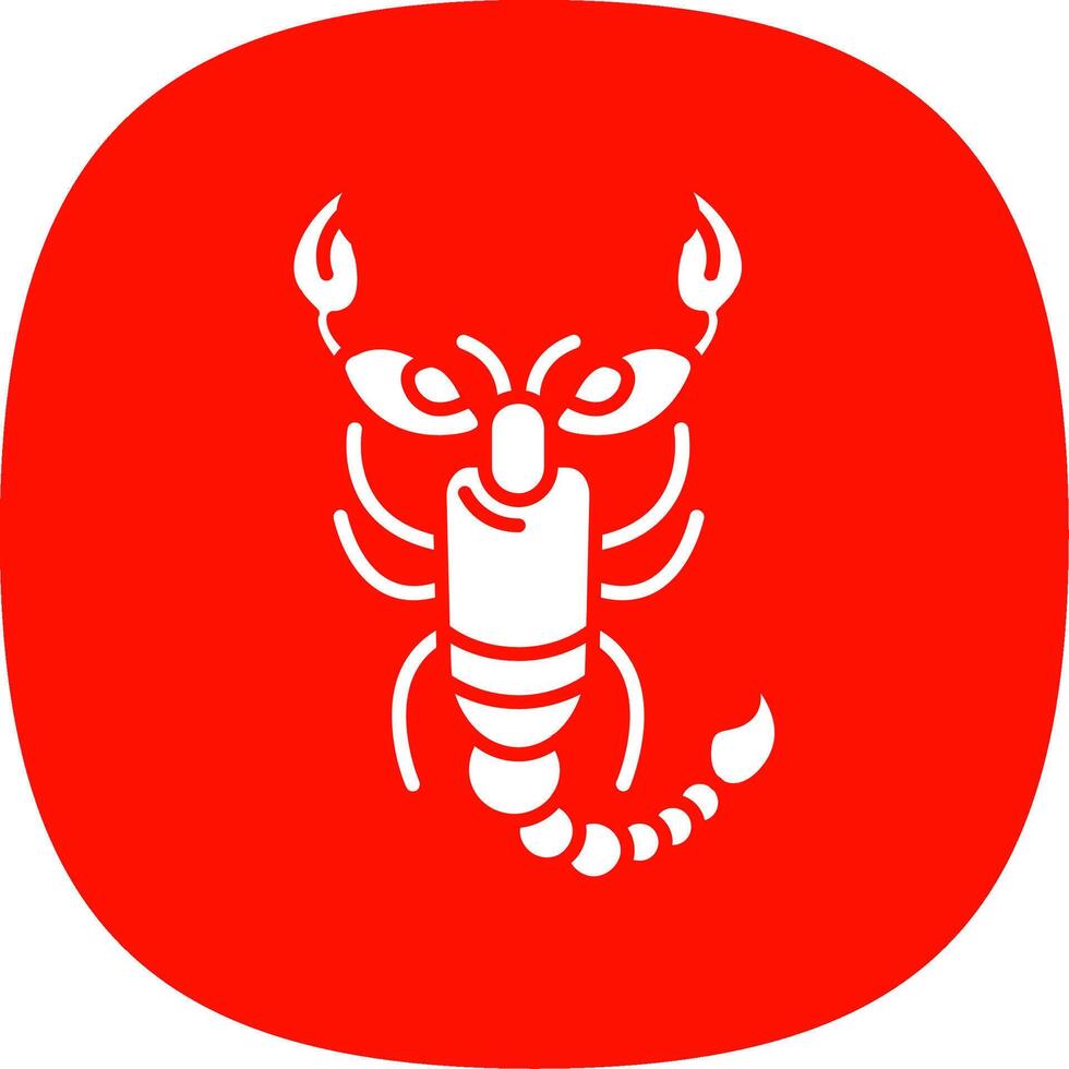 Scorpion Glyph Curve Icon vector