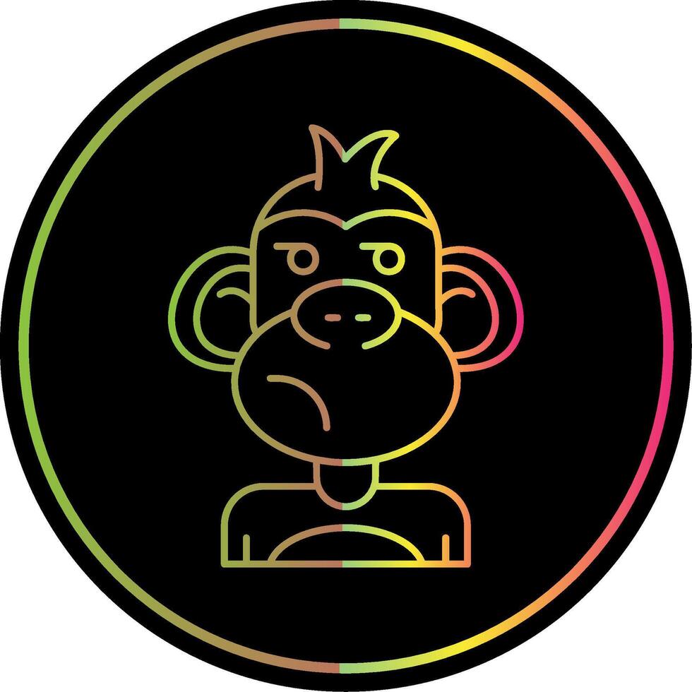 Suspicious Line Gradient Due Color Icon vector