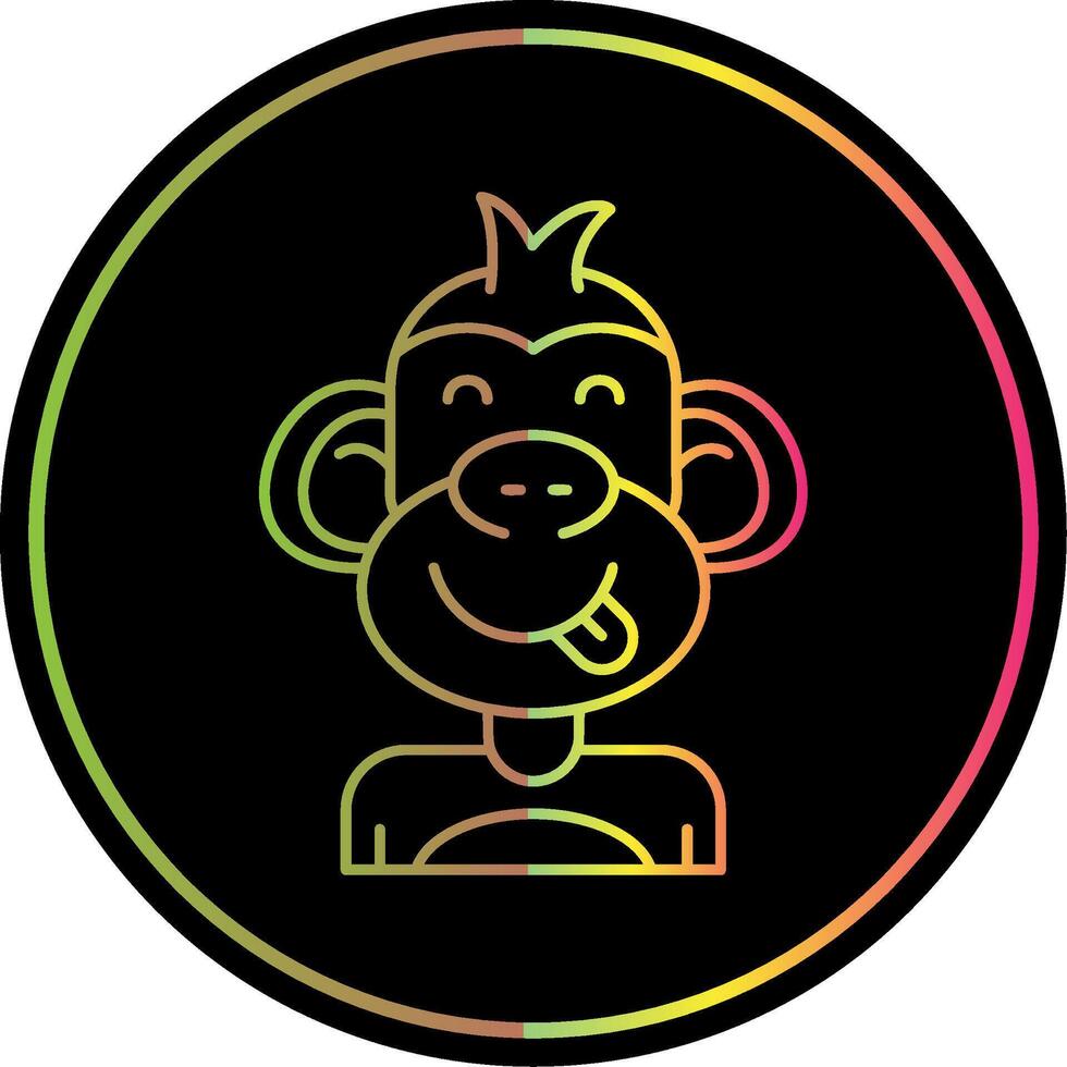 Tongue Line Gradient Due Color Icon vector