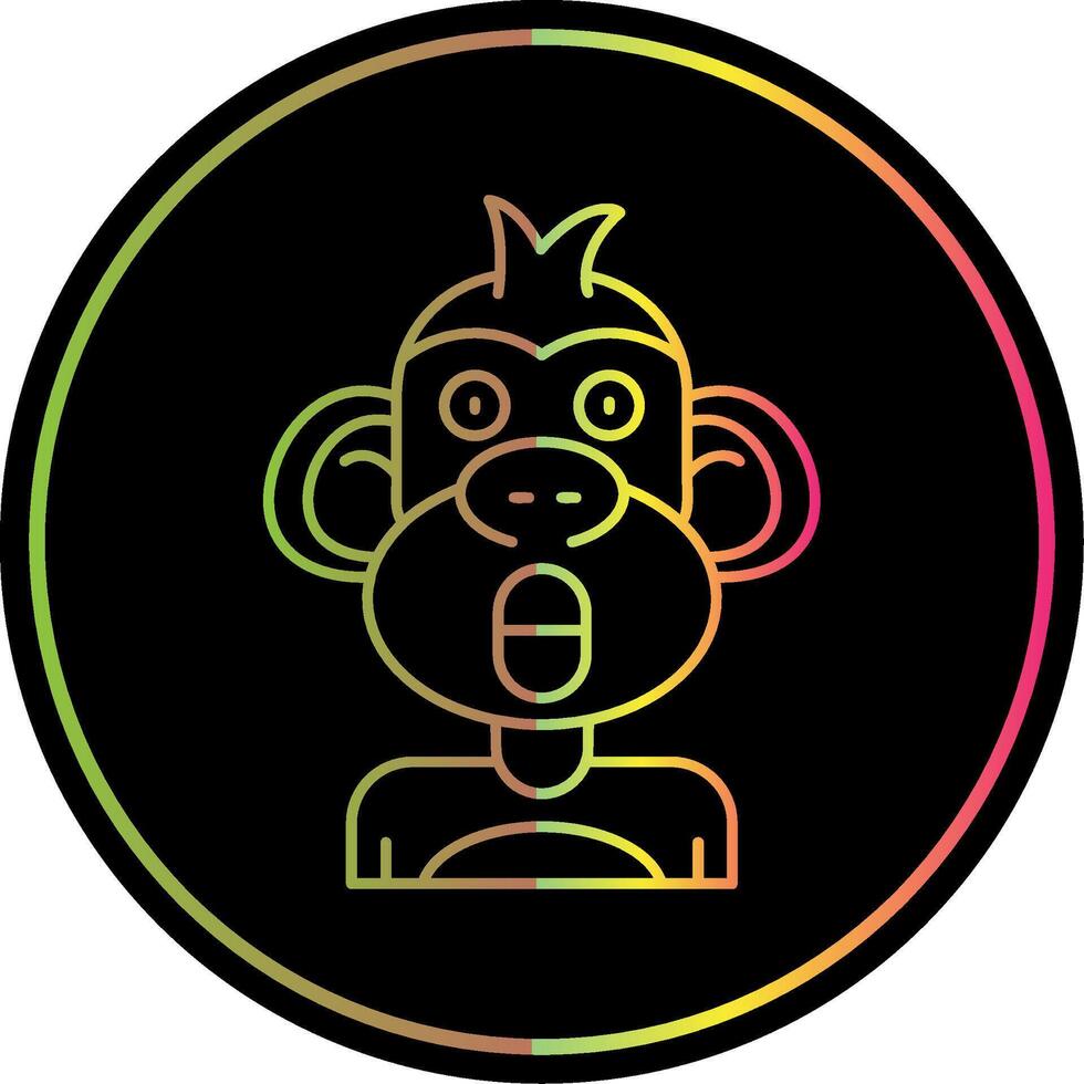 Surprised Line Gradient Due Color Icon vector