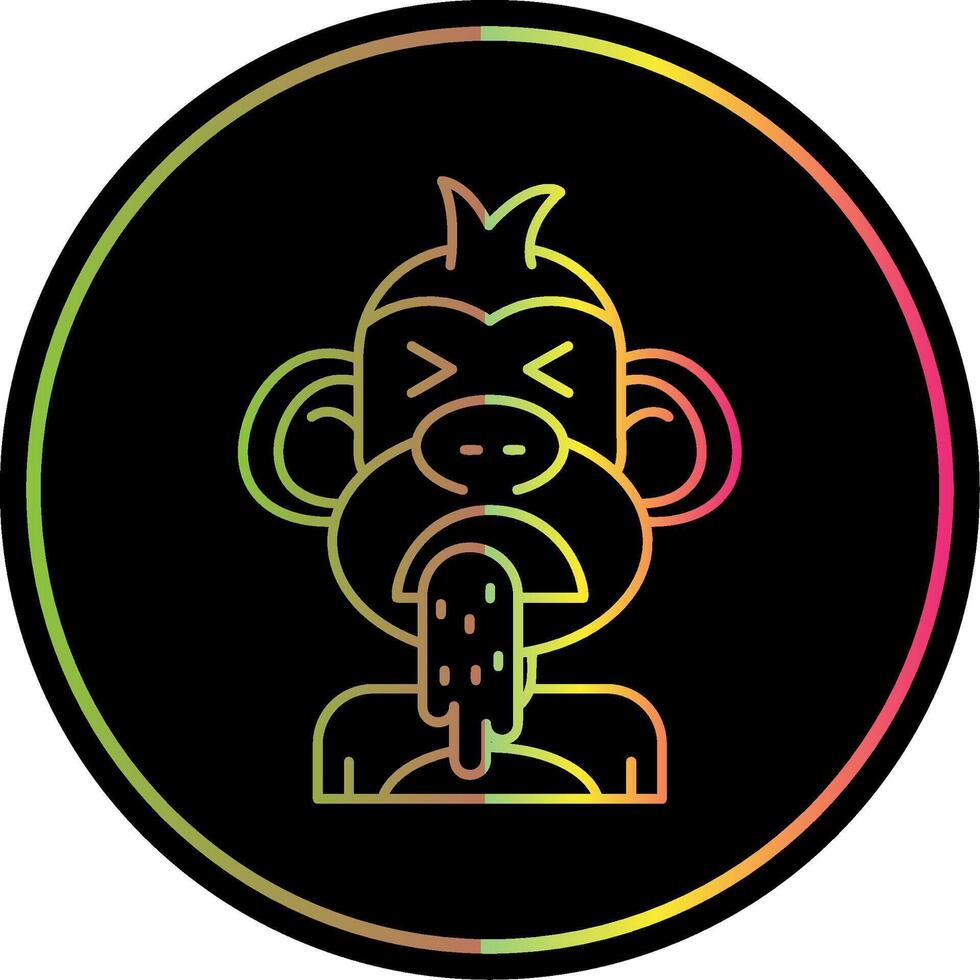 Vomit Line Gradient Due Color Icon vector