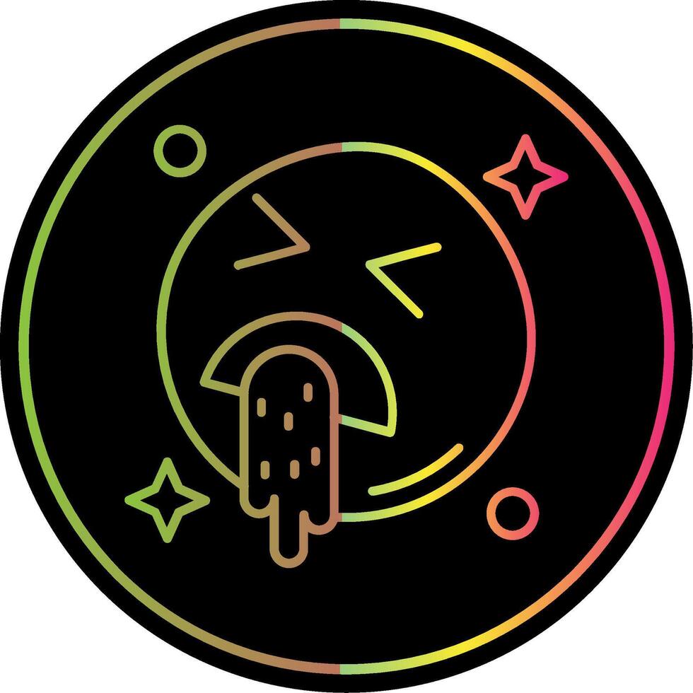 Vomit Line Gradient Due Color Icon vector