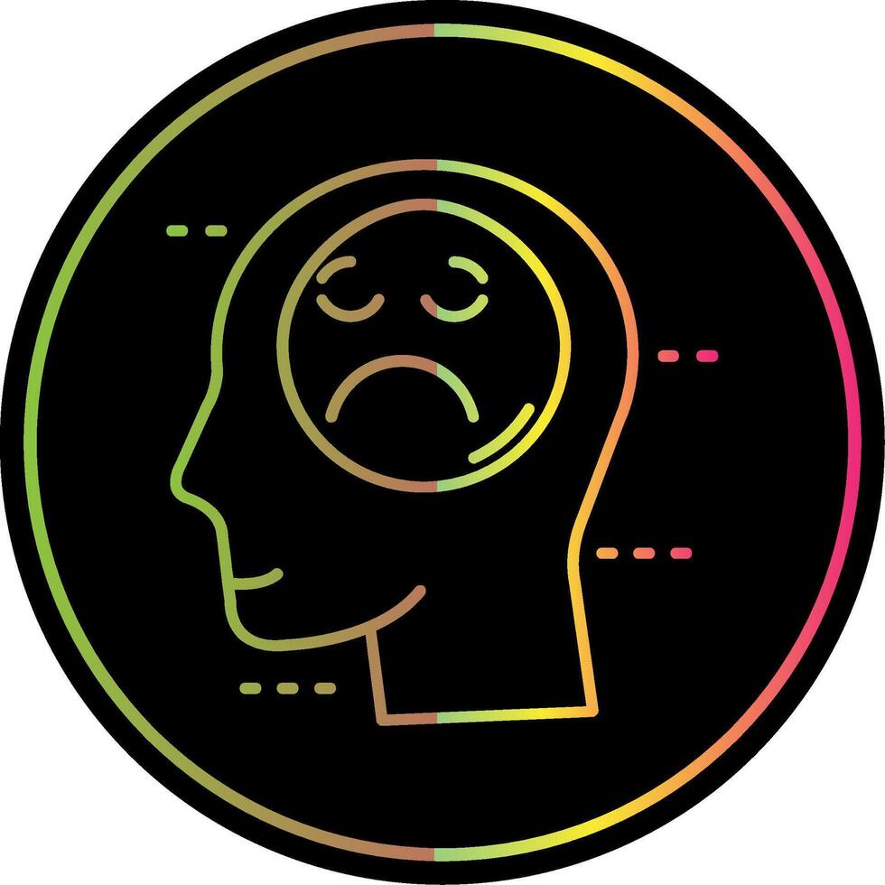 Sadness Line Gradient Due Color Icon vector