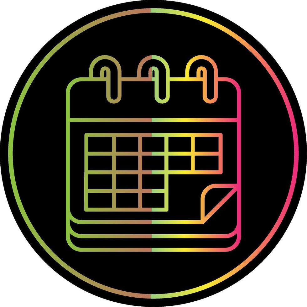 Calendar Line Gradient Due Color Icon vector