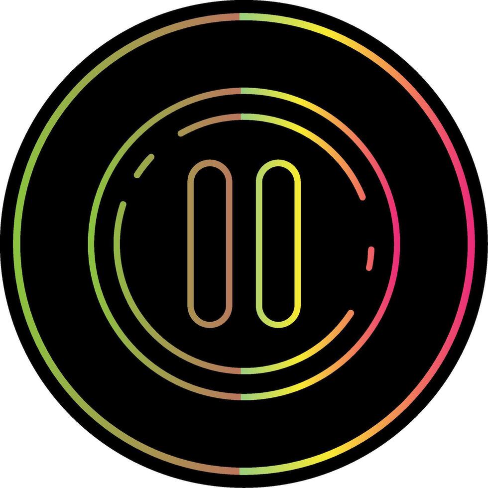Pause Line Gradient Due Color Icon vector
