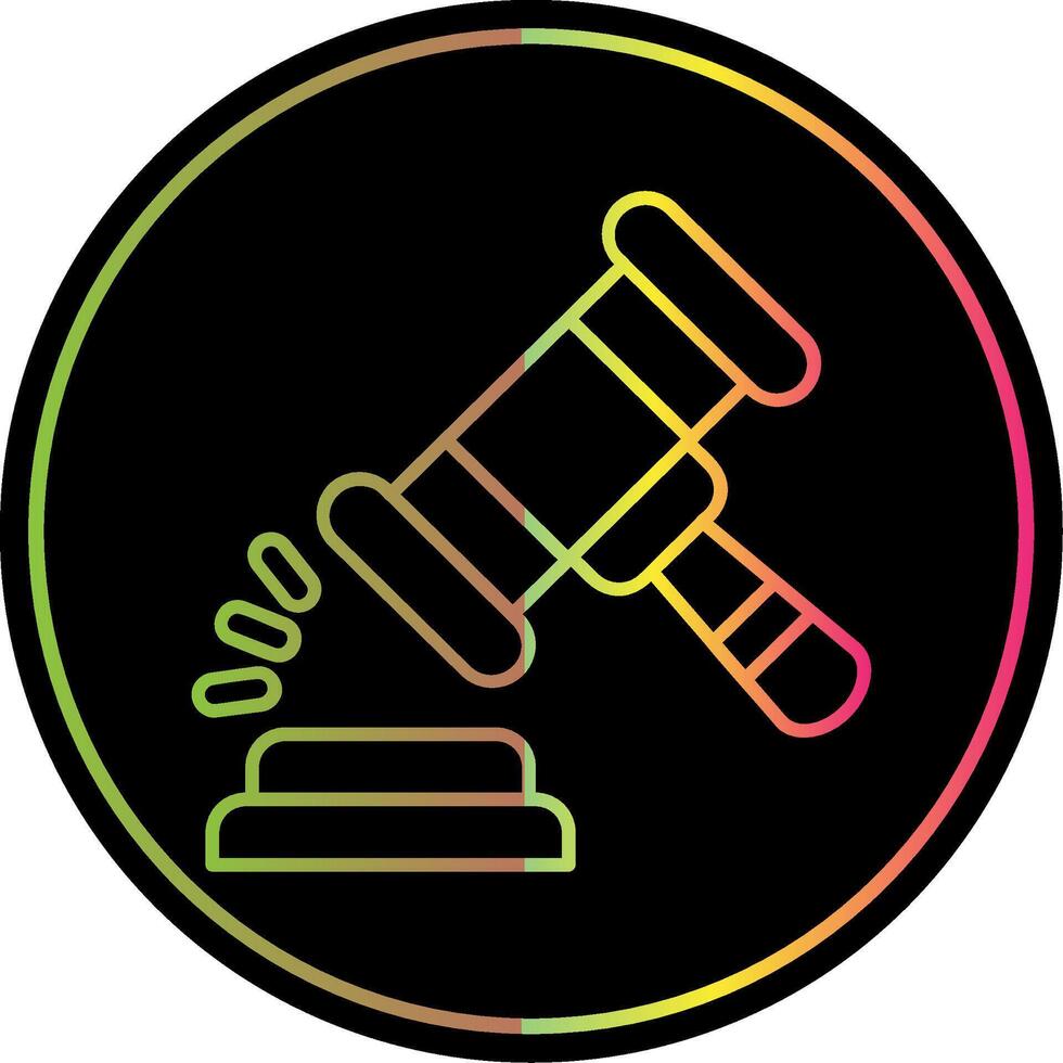 Gavel Line Gradient Due Color Icon vector