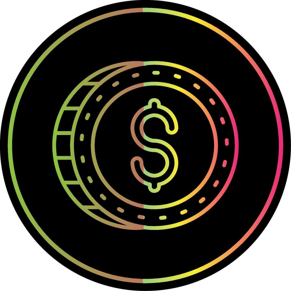 Dollar Line Gradient Due Color Icon vector