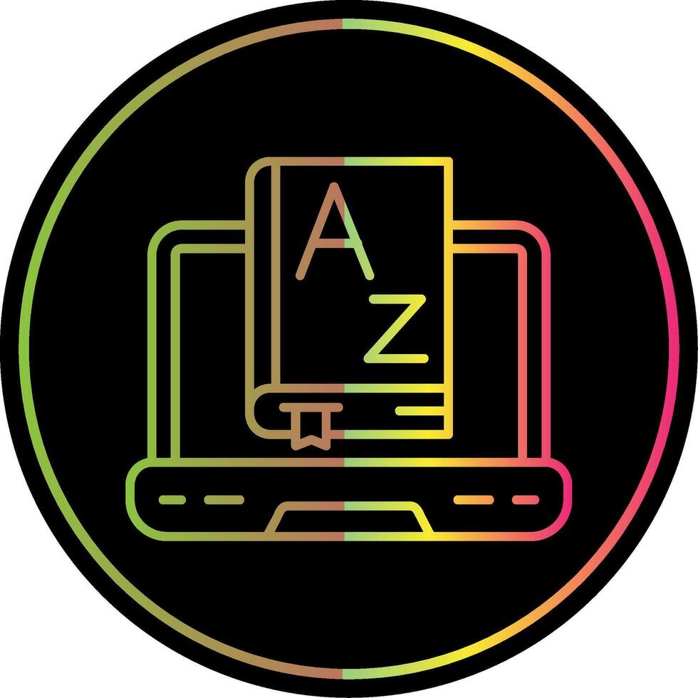 Dictionary Line Gradient Due Color Icon vector