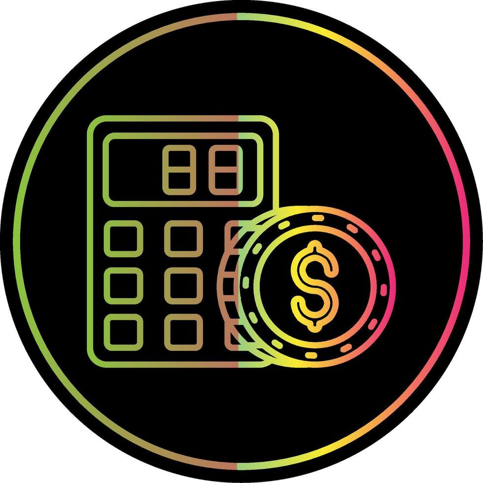 Calculator Line Gradient Due Color Icon vector