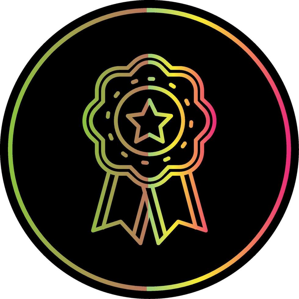 Medal Line Gradient Due Color Icon vector