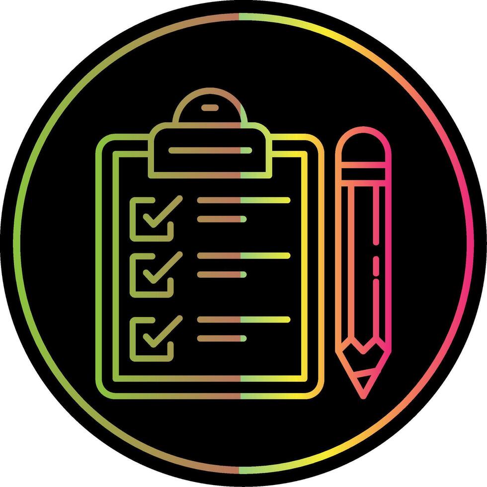 Exam Line Gradient Due Color Icon vector