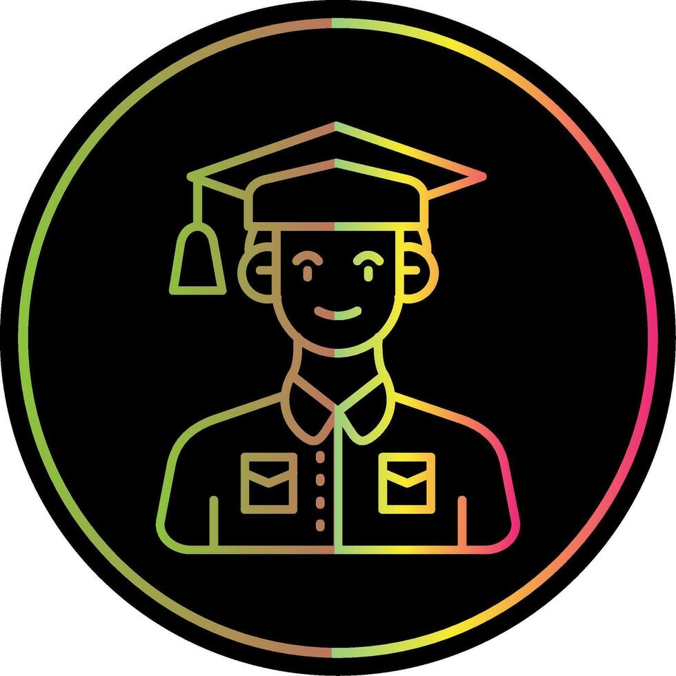 Student Line Gradient Due Color Icon vector