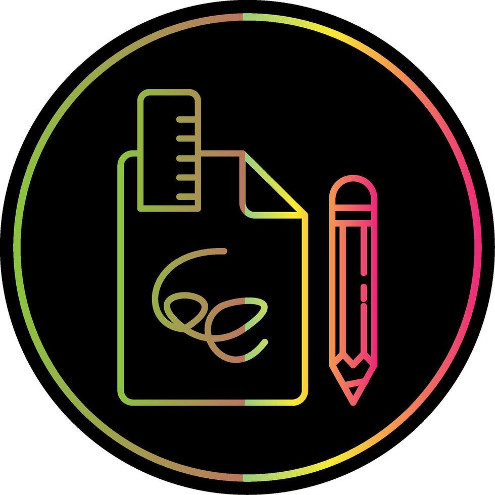 Draft Line Gradient Due Color Icon vector