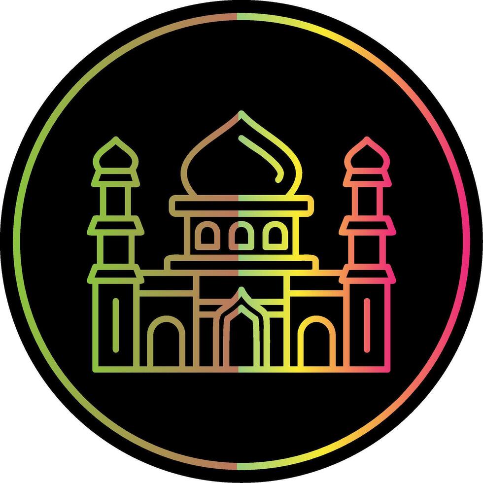 Mosque Line Gradient Due Color Icon vector
