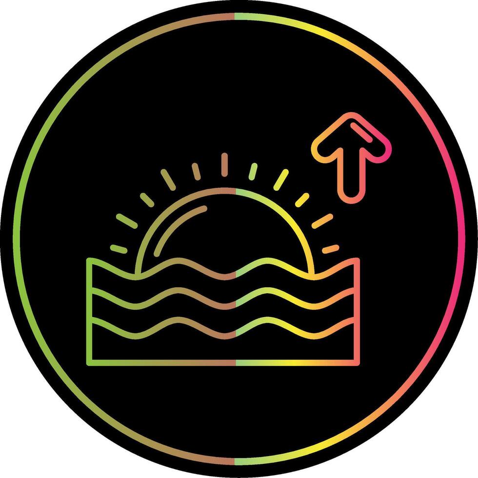 Sunrise Line Gradient Due Color Icon vector