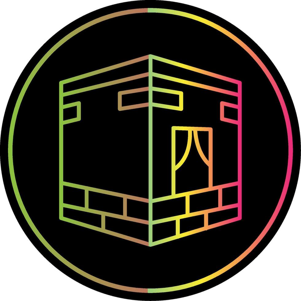 Qibla Line Gradient Due Color Icon vector