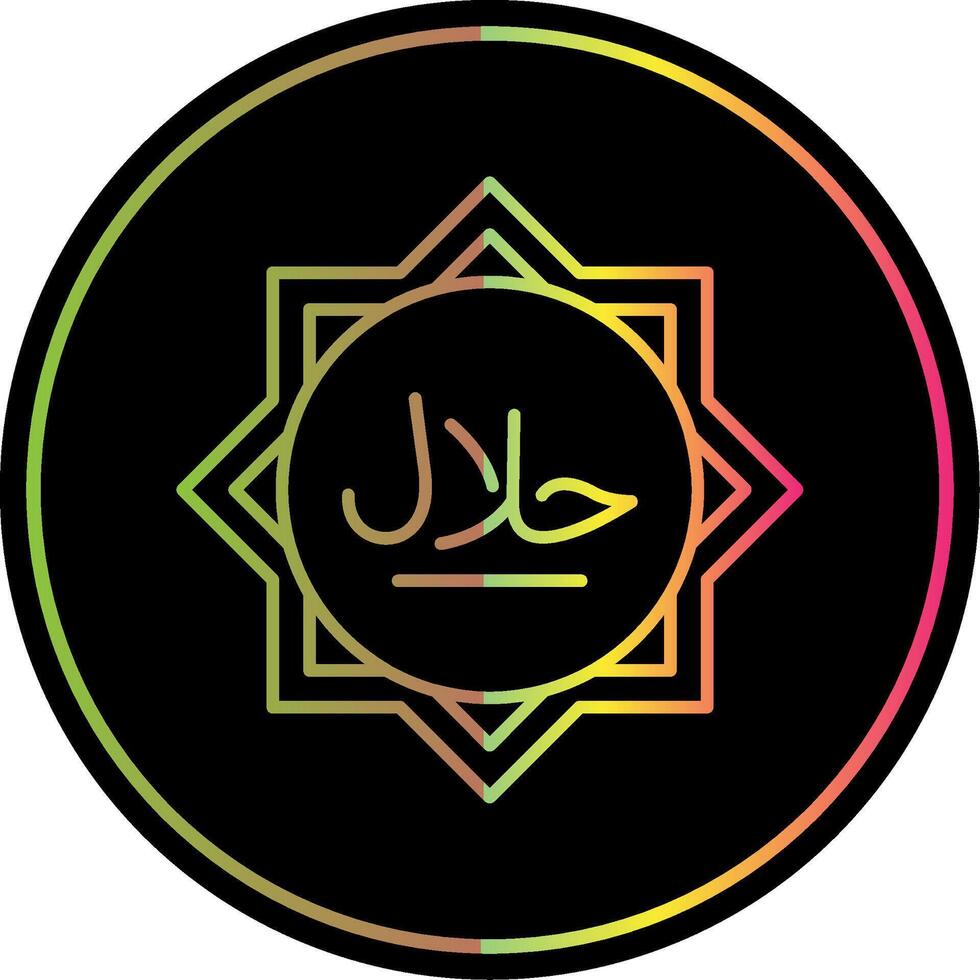 Halal Line Gradient Due Color Icon vector