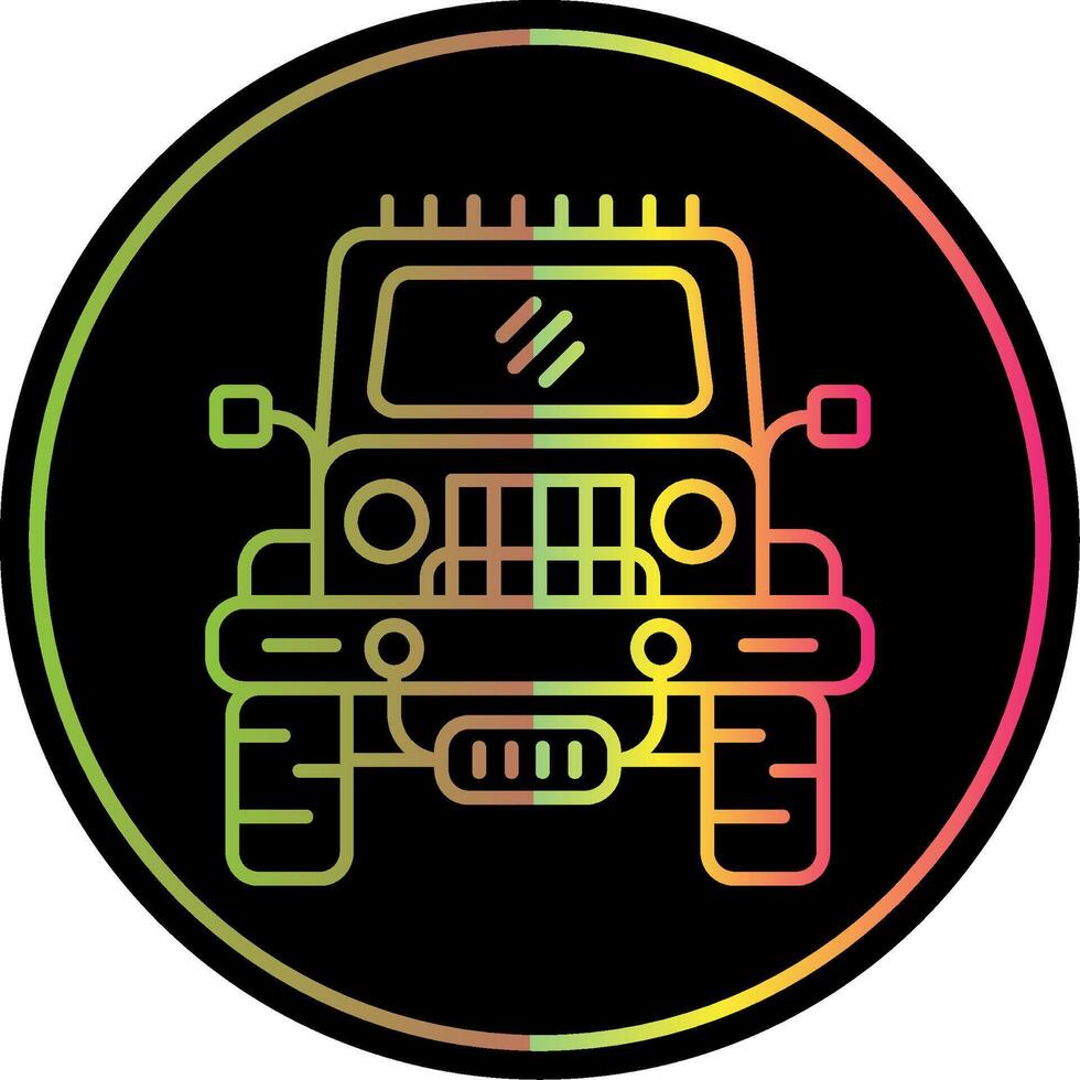 Jeep Line Gradient Due Color Icon vector