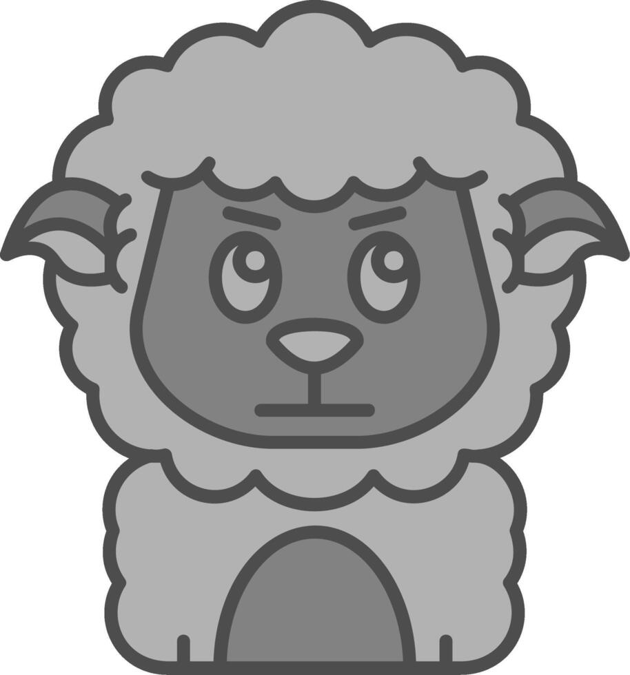 Angry Line Filled Greyscale Icon vector
