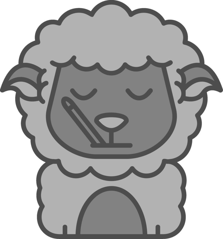 Sick Line Filled Greyscale Icon vector