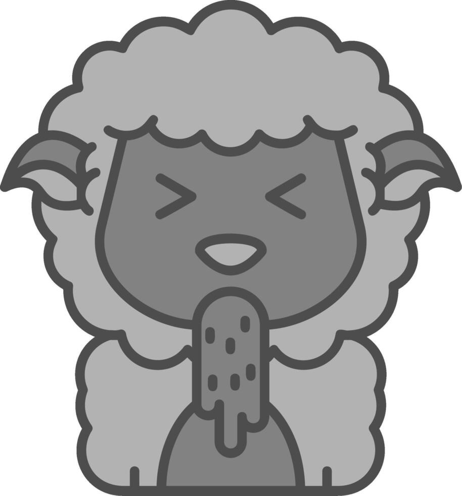 Vomit Line Filled Greyscale Icon vector