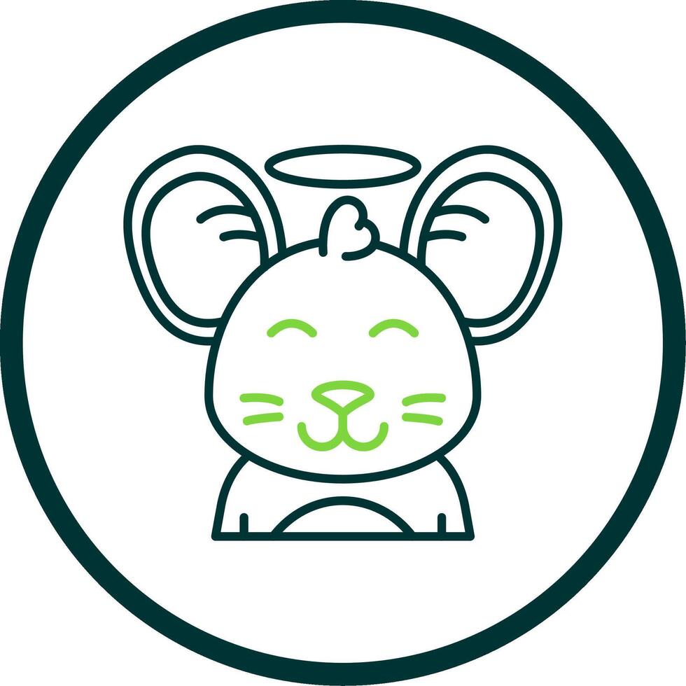 Angel Line Circle Icon vector