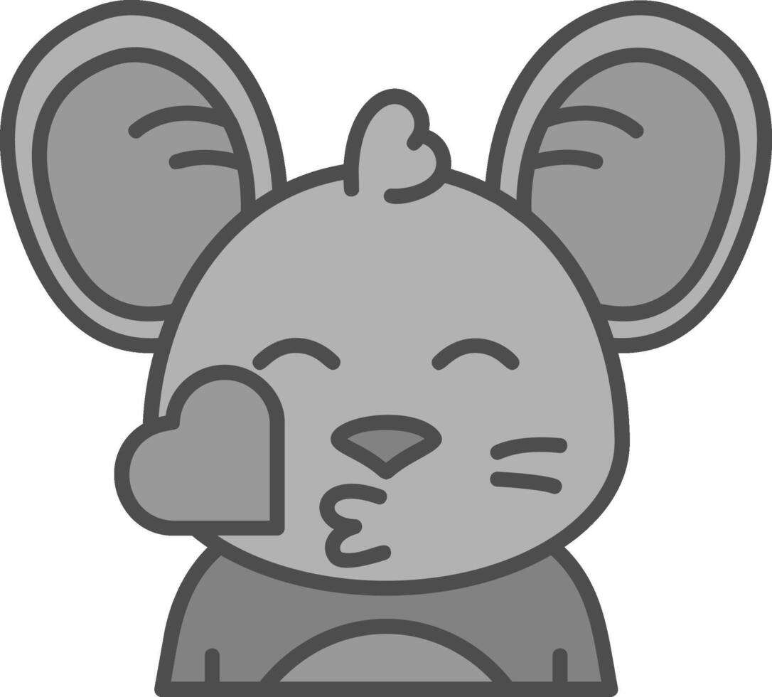 Kiss Line Filled Greyscale Icon vector