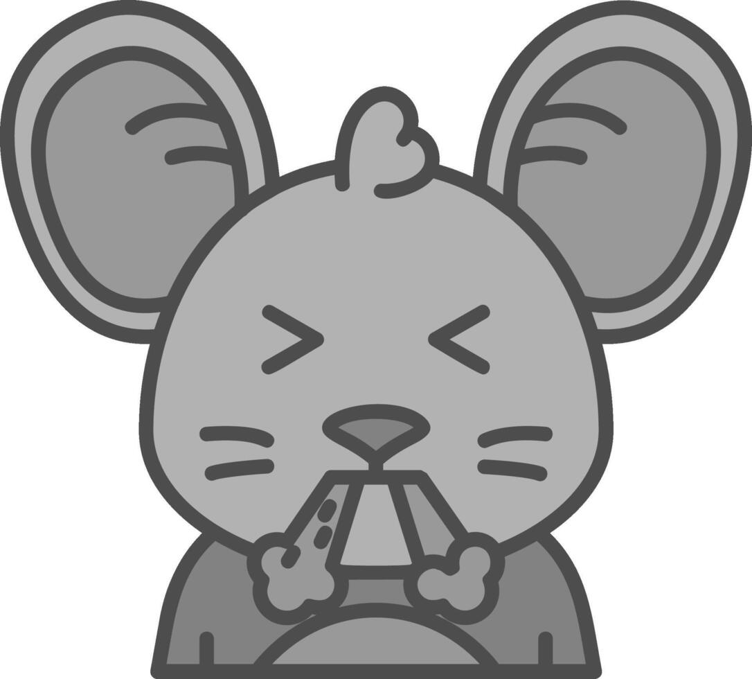 Angry Line Filled Greyscale Icon vector