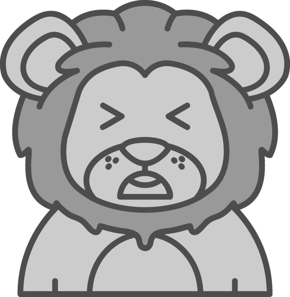 Anguish Line Filled Greyscale Icon vector