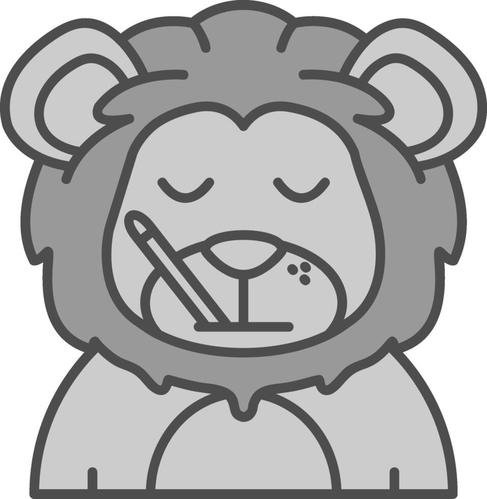 Sick Line Filled Greyscale Icon vector