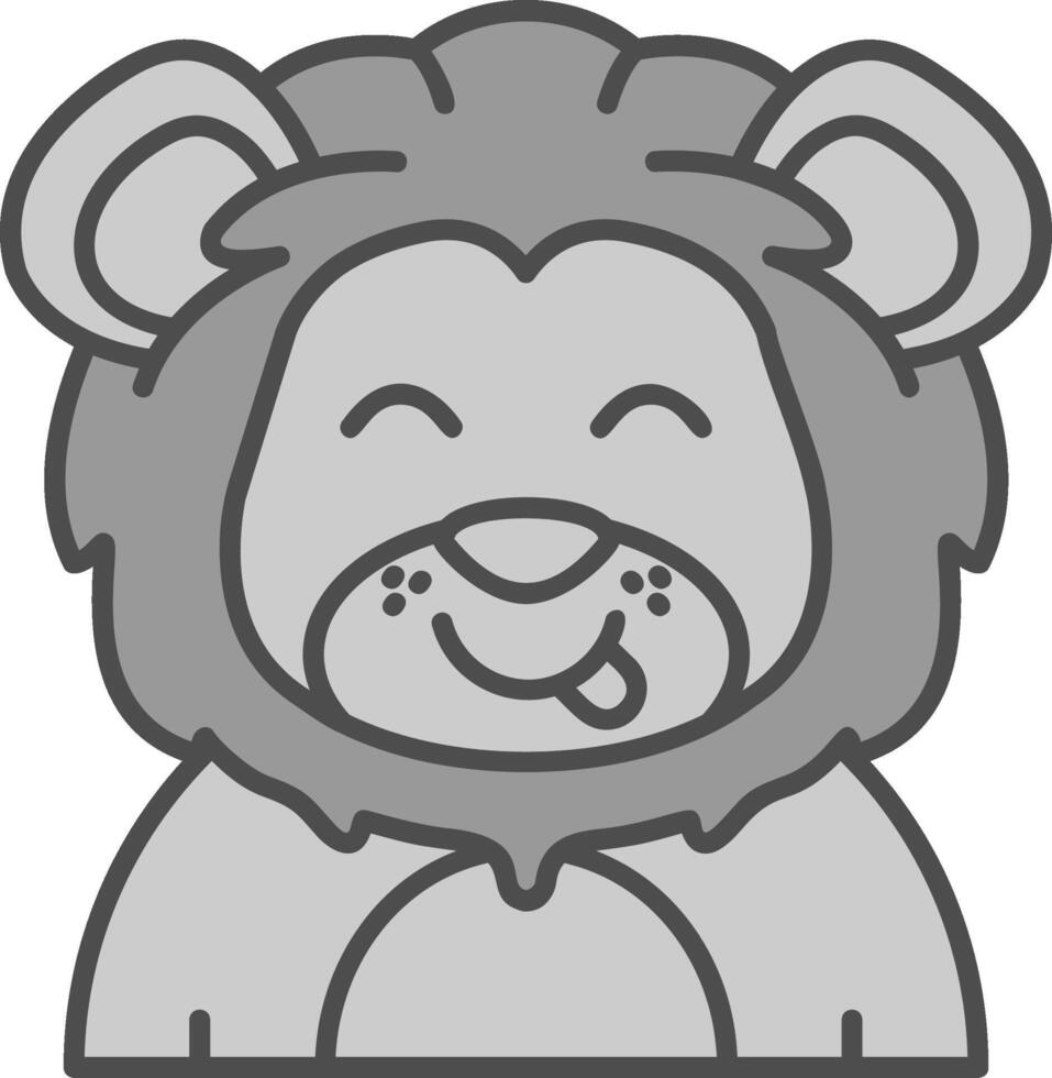 Tongue Line Filled Greyscale Icon vector