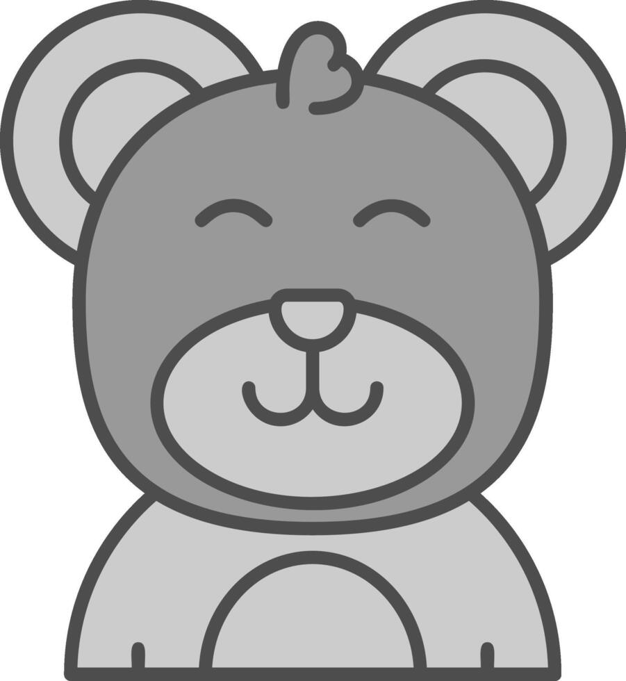 Happy Line Filled Greyscale Icon vector