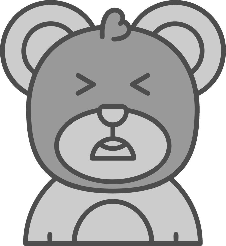 Anguish Line Filled Greyscale Icon vector