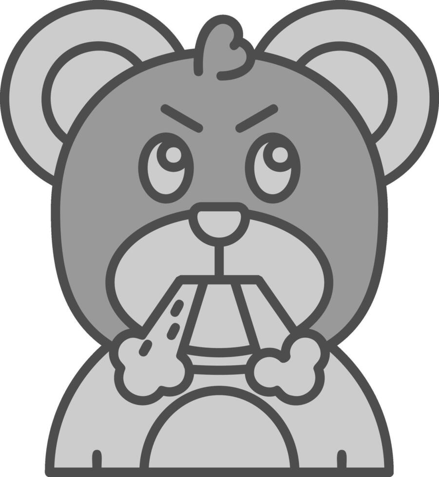 Angry Line Filled Greyscale Icon vector