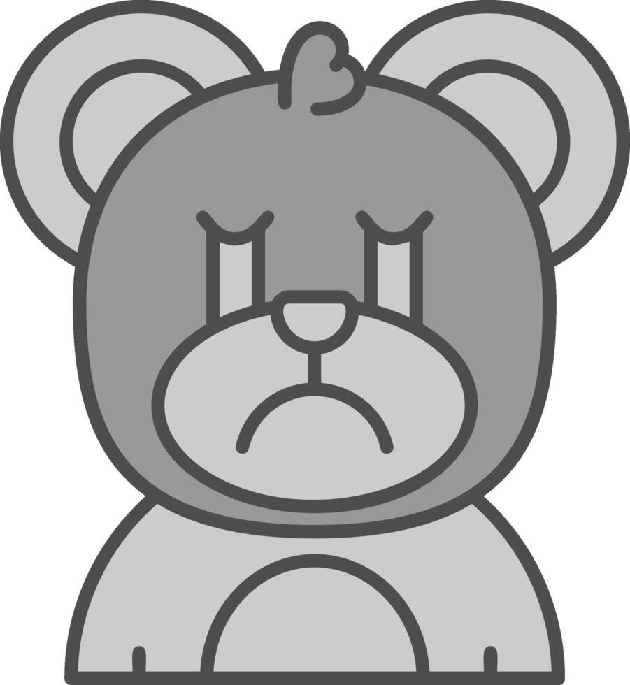 Cry Line Filled Greyscale Icon vector