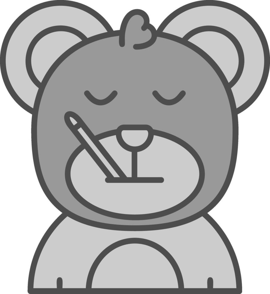 Sick Line Filled Greyscale Icon vector