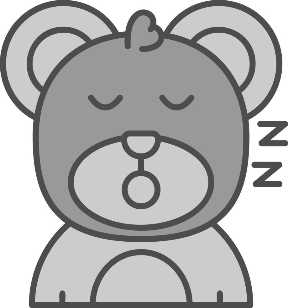 Sleep Line Filled Greyscale Icon vector