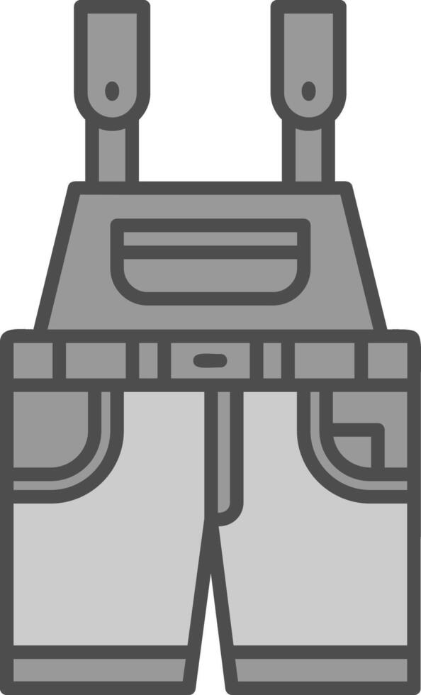 Overalls Line Filled Greyscale Icon vector