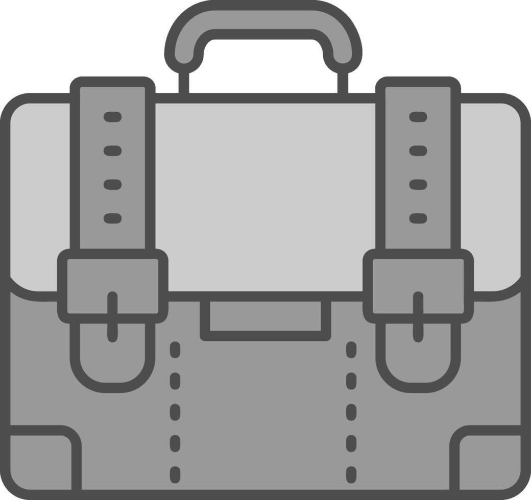 maleta línea lleno escala de grises icono vector