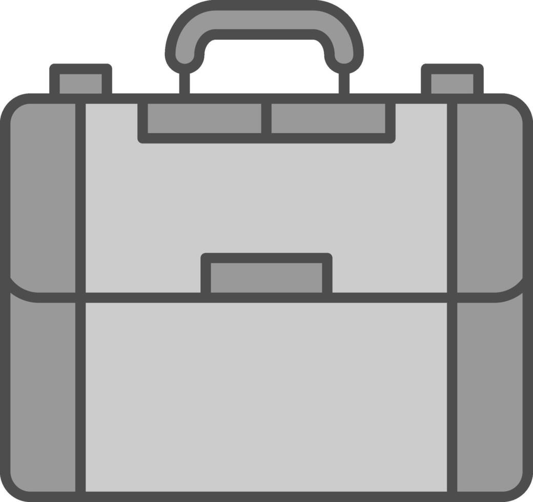 Briefcase Line Filled Greyscale Icon vector