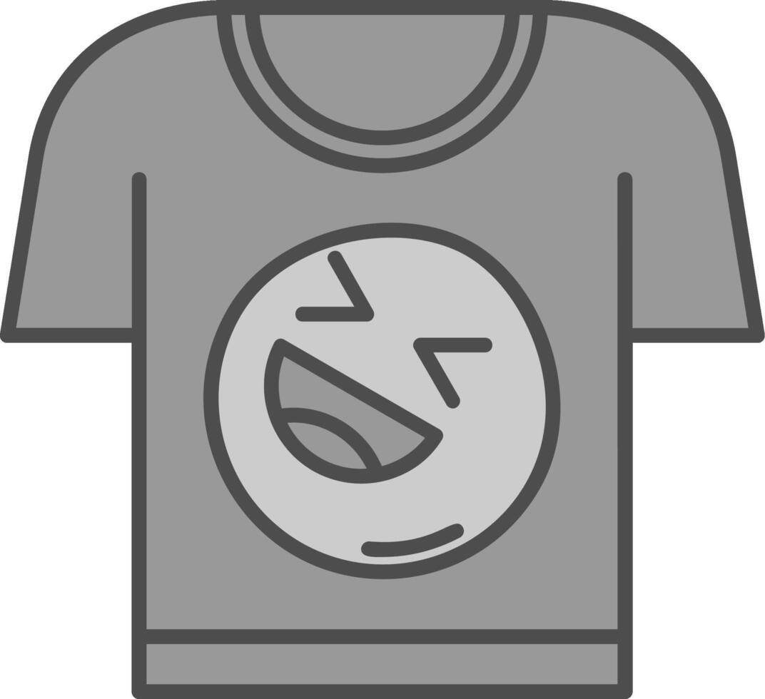 Tee Line Filled Greyscale Icon vector